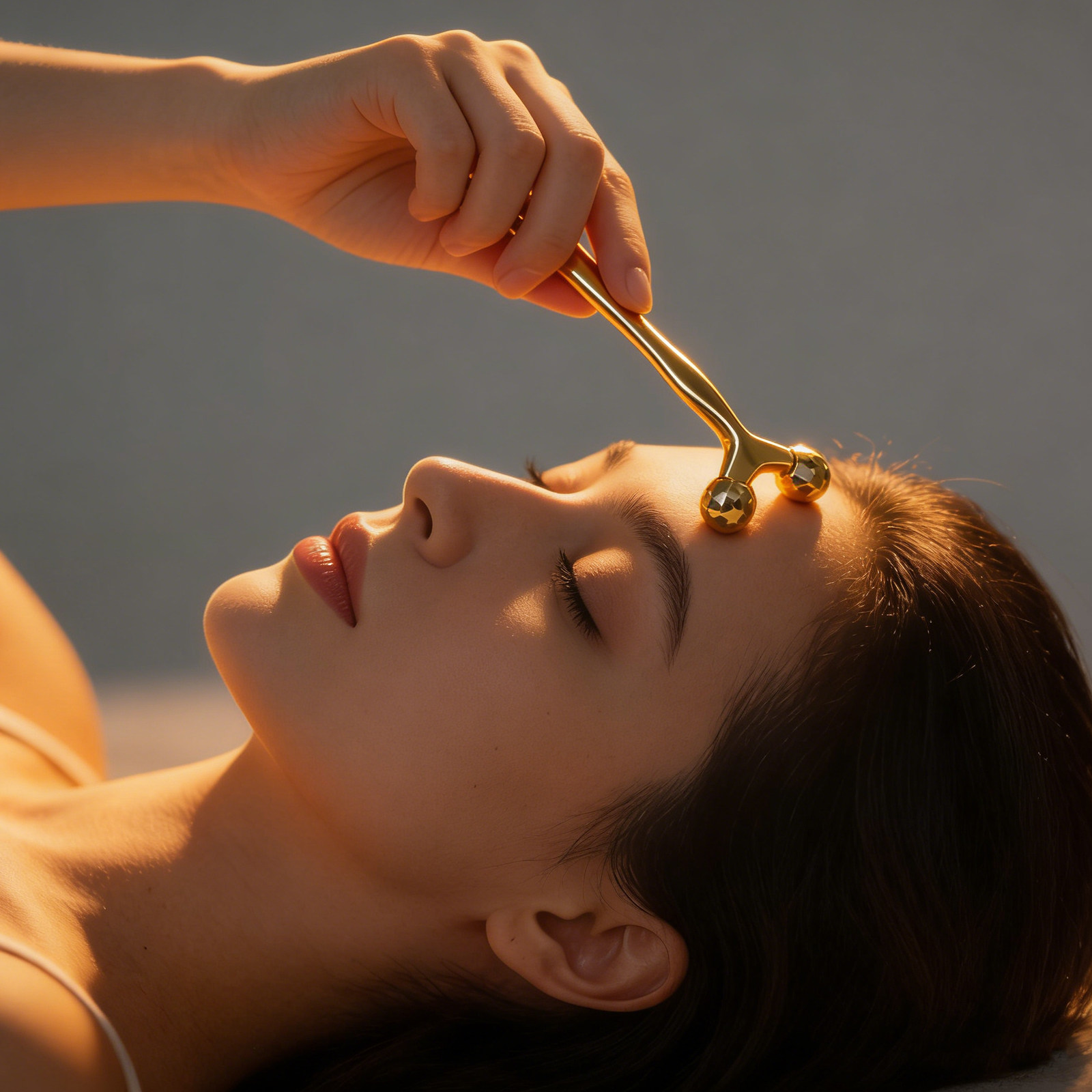 Face Massager - أداة تدليك الوجه والرقبة معدنية ذهبية