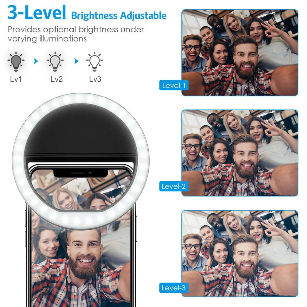 ضوء سيلفي LED قابل للشحن عبر U - مراجعة Led Ring Light وسعره