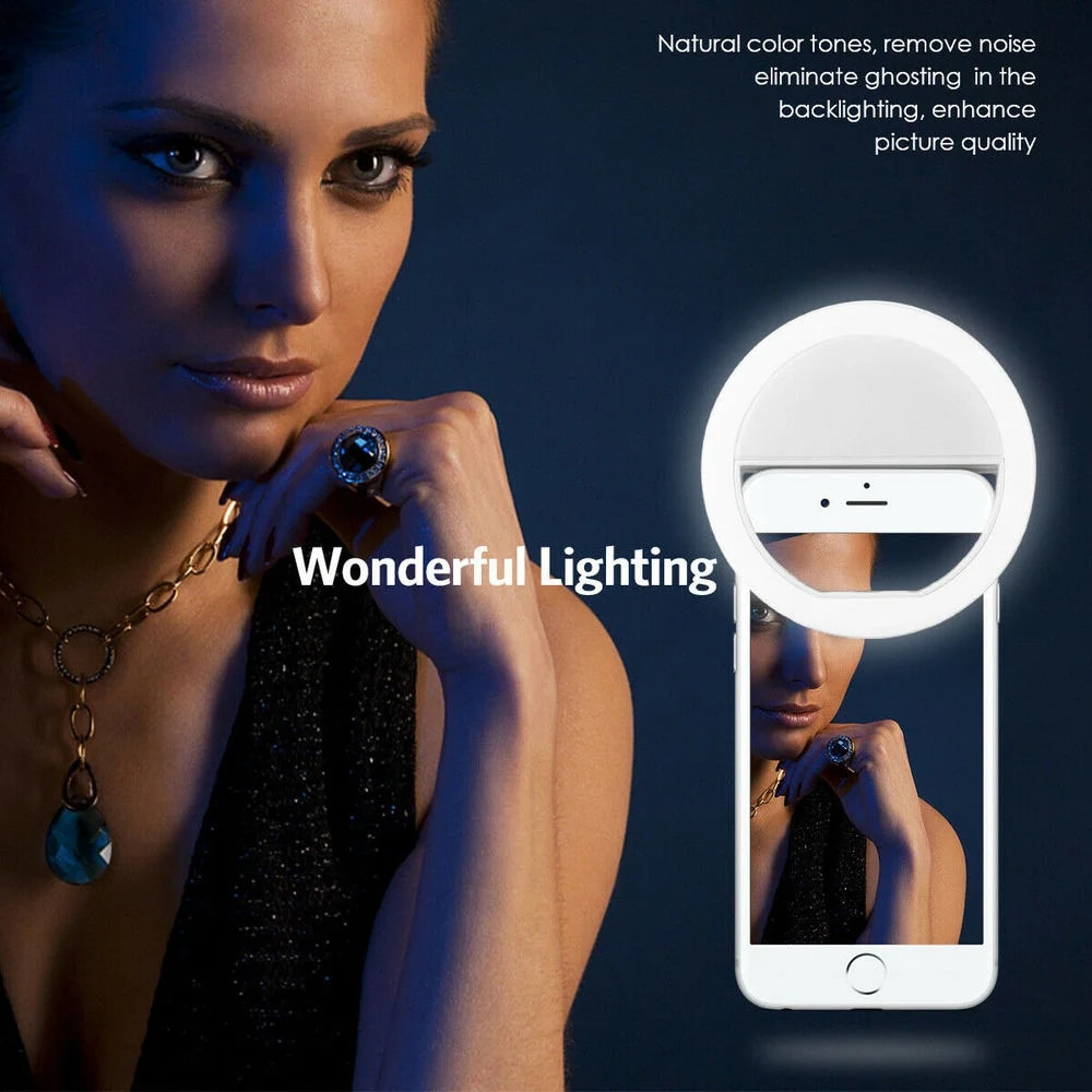 ضوء سيلفي LED قابل للشحن عبر U - مراجعة Led Ring Light وسعره