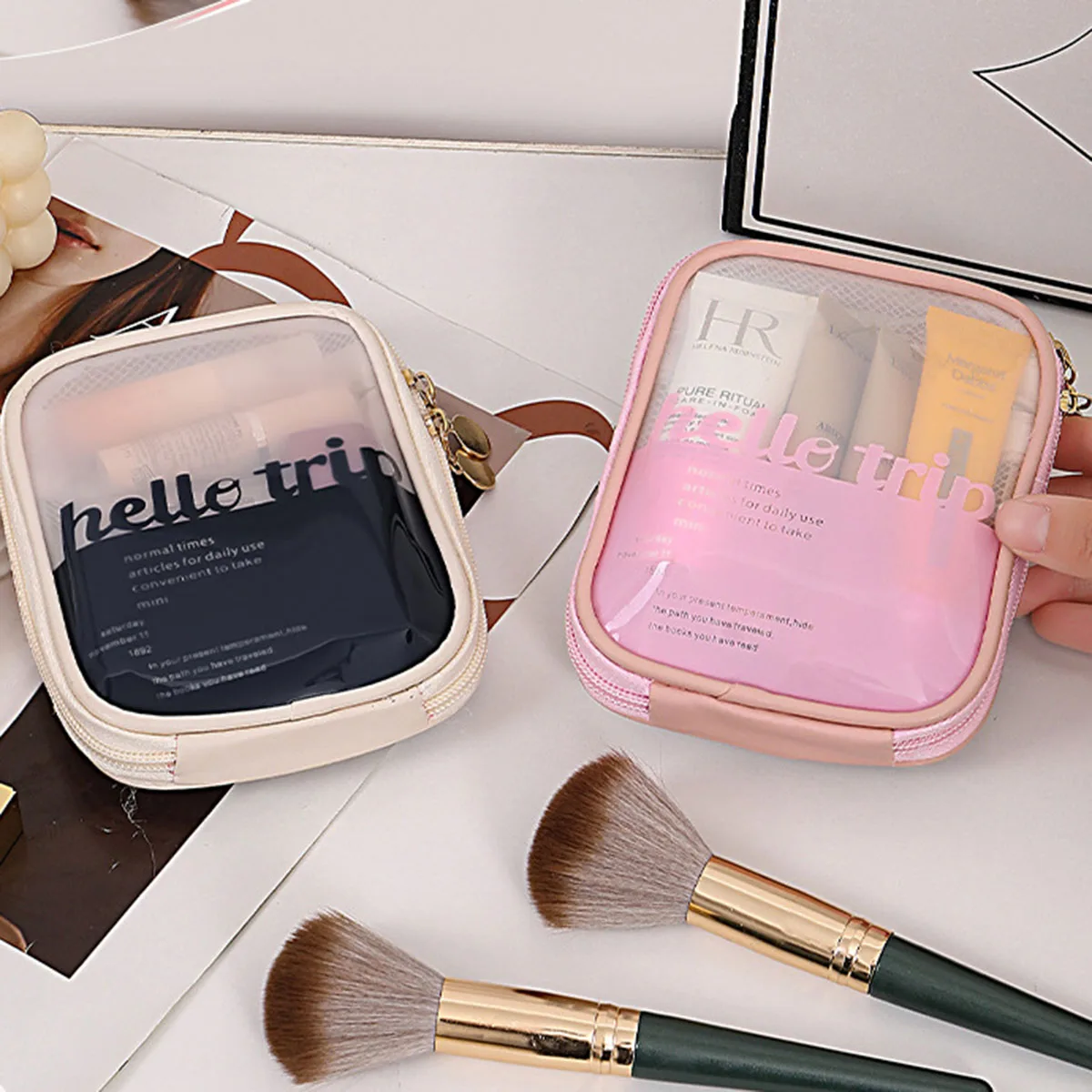 حقيبة مستحضرات تجميل شفافة محم - مراجعة Beauty Makeup Lipstick وسعره